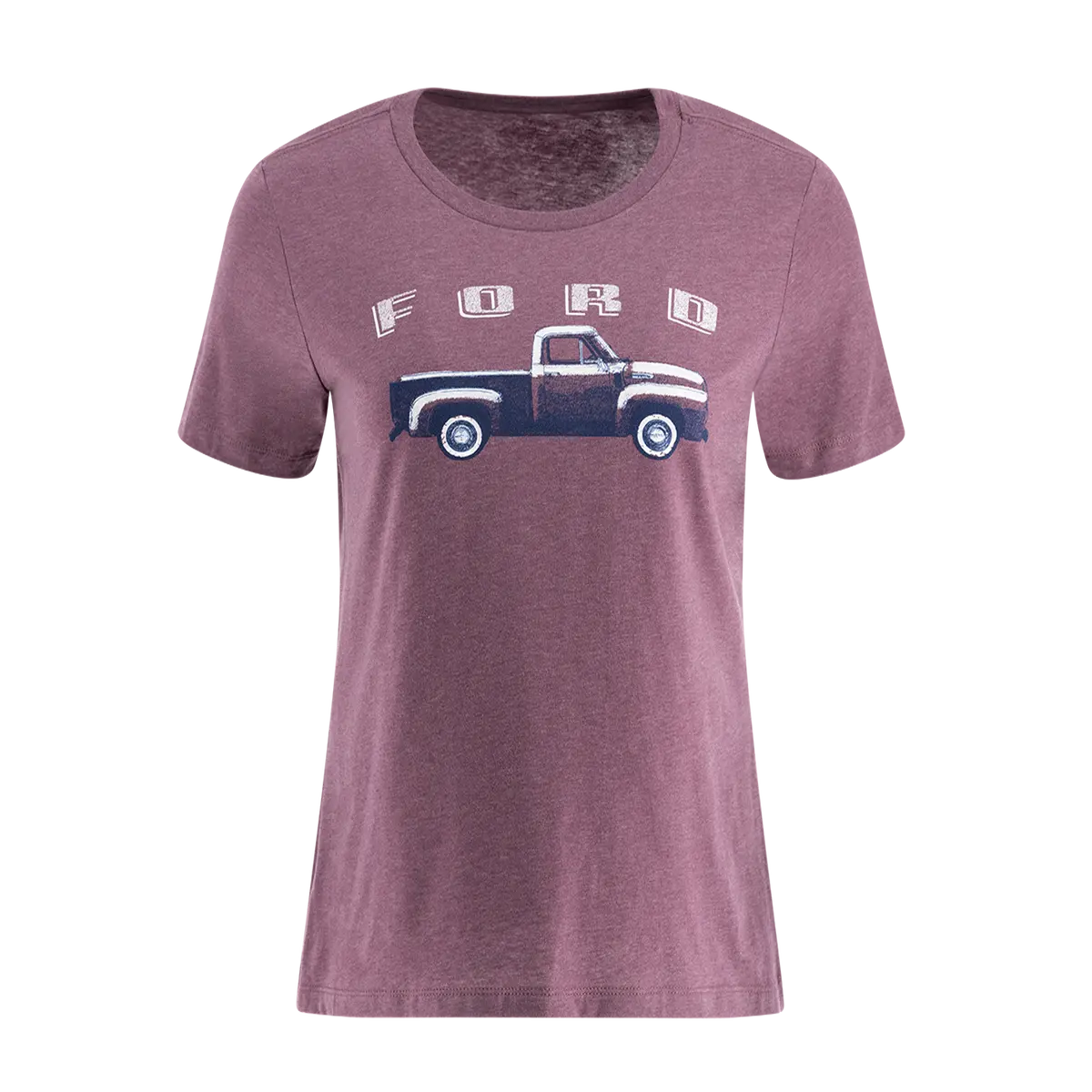 Ford Womens Vintage Truck Purple Short Sleeve T-Shirt 1