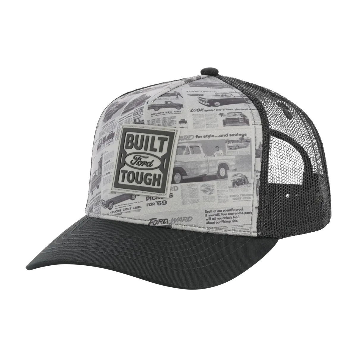 Built Ford Tough Vintage 1950S Advertisement Graphic Snapback Hat 1