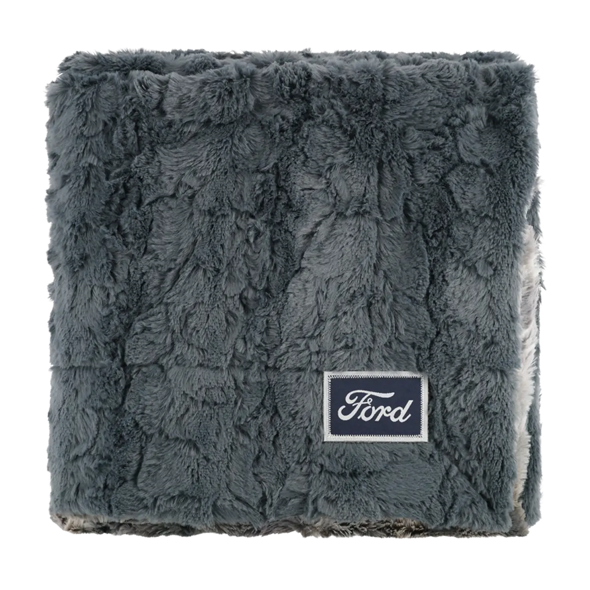 Ford Script 50" X 60" Gray Sherpa Blanket 1