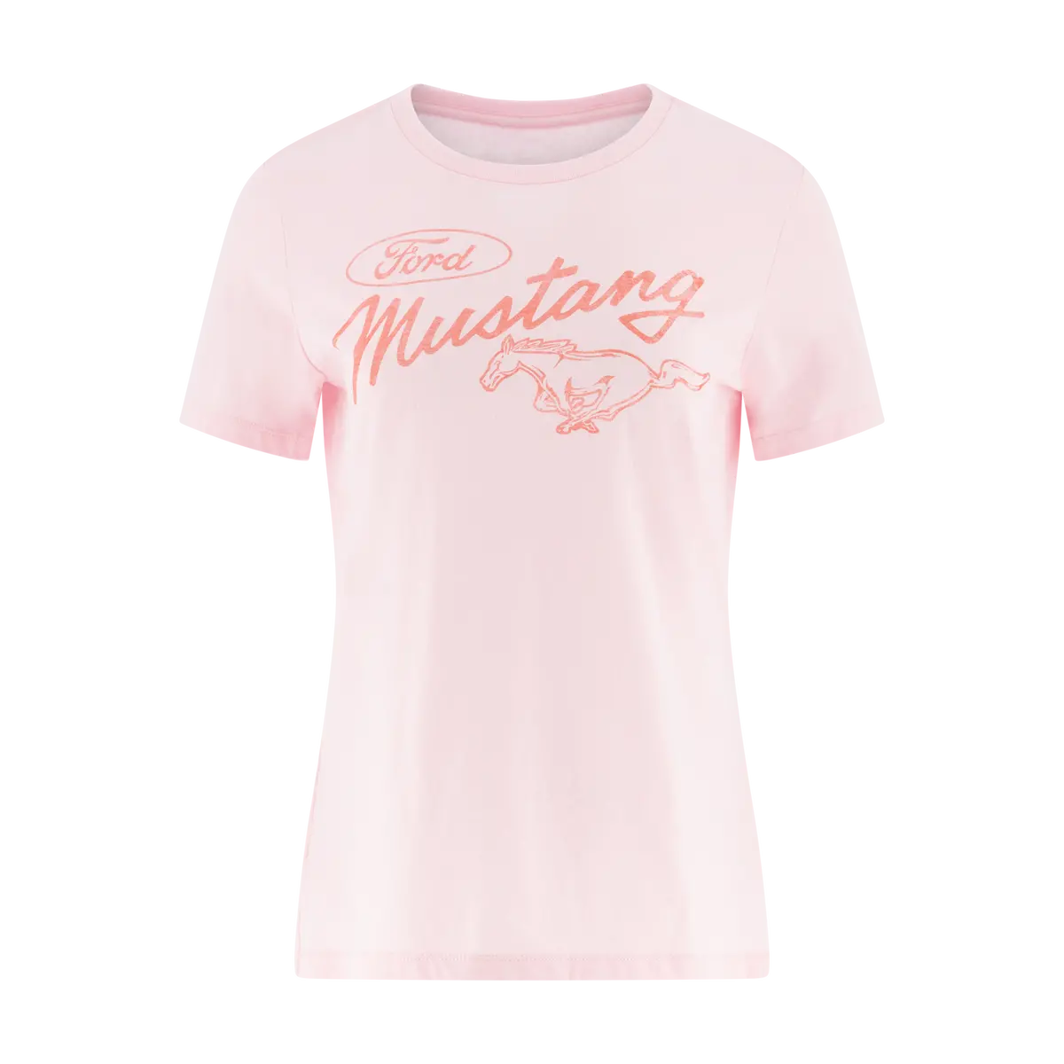 Ford Mustang Vintage Womens Light Pink T-Shirt 1