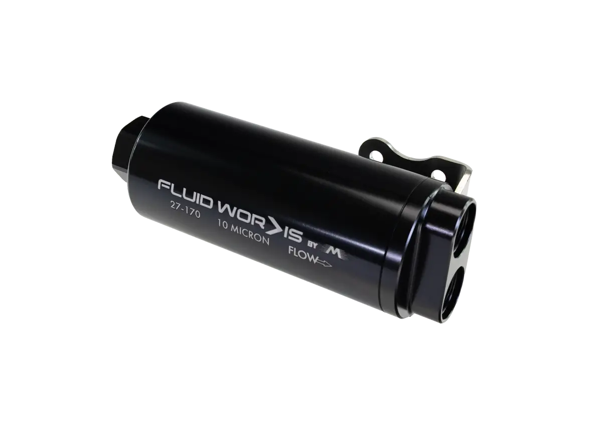 Fluidworks Dual Outlet 12Gpm Post Fuel Filter W/ Mount (10 Micron) 27-170 1