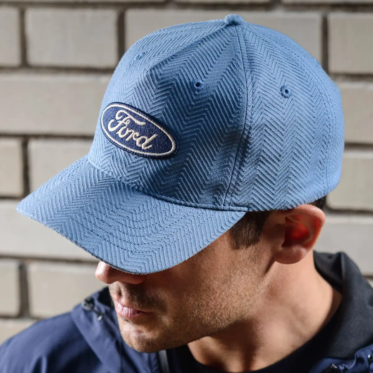 Ford Oval Patch Light Blue Chevron Hat 2