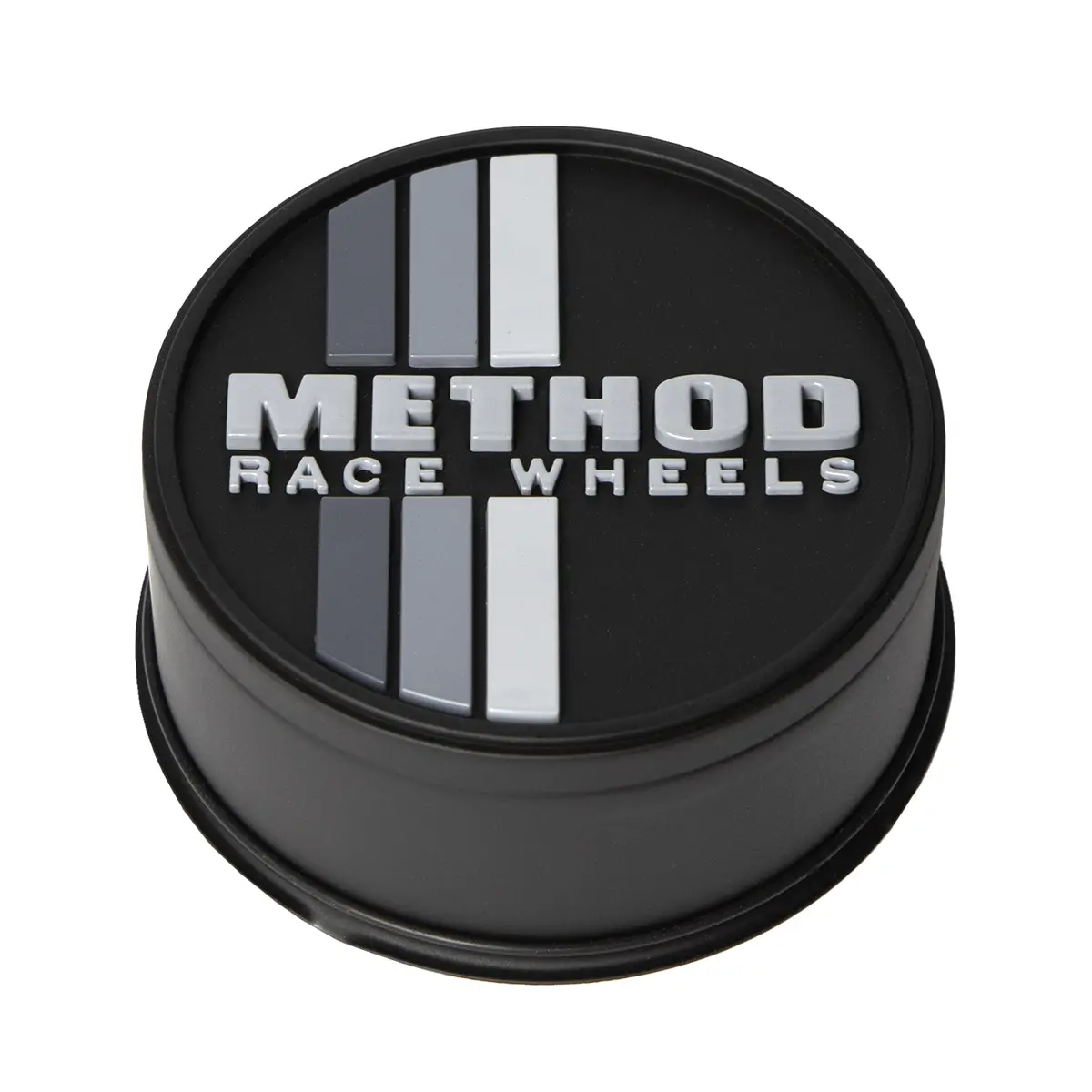 Center Cap | Grey Stripes Push-Through | Black 1