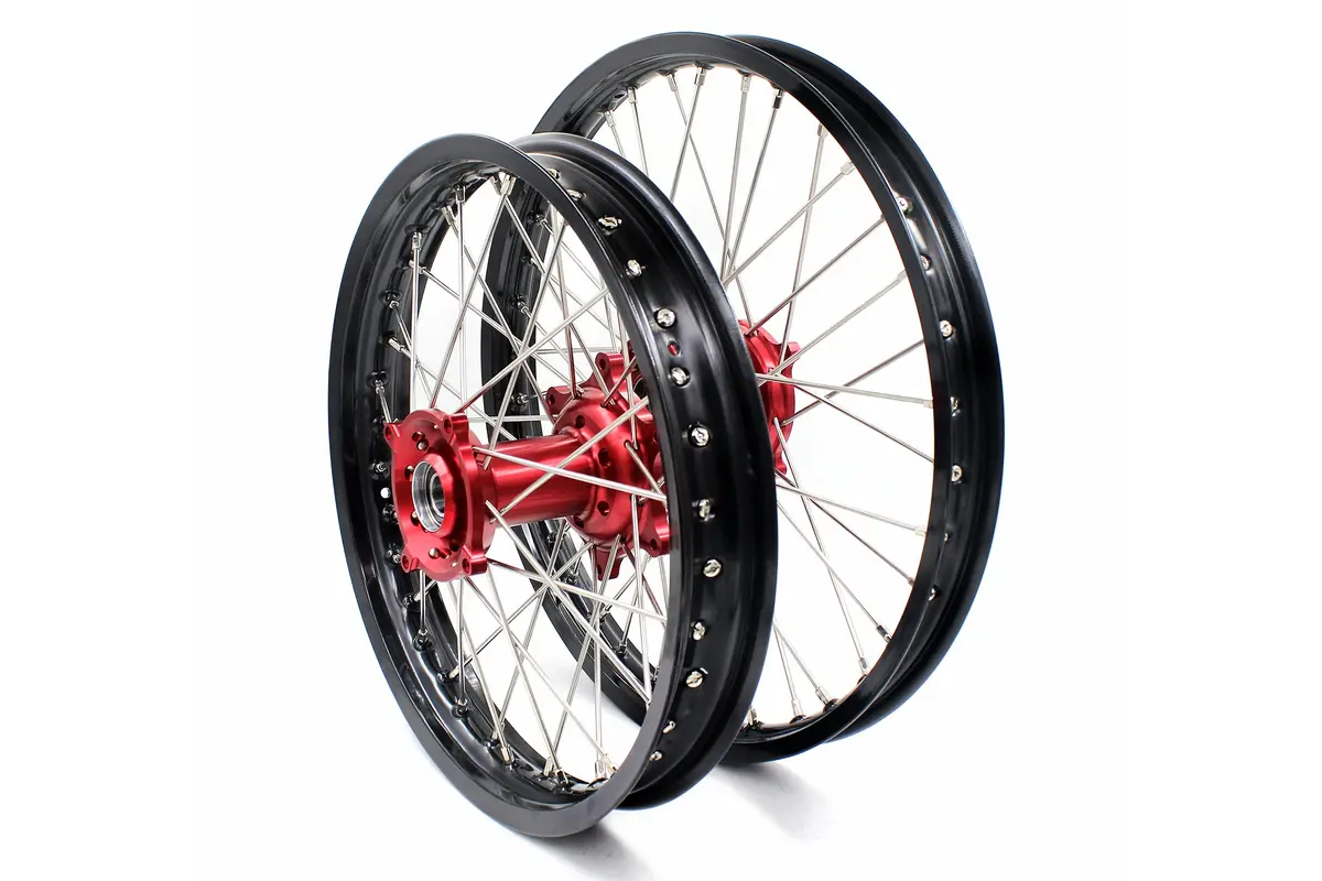 Kke 21 & 18 Enduro Wheels Rims For Husqvarna Te Tc Fe Fc Smr Txc 2000-2013 Red Hubs 2