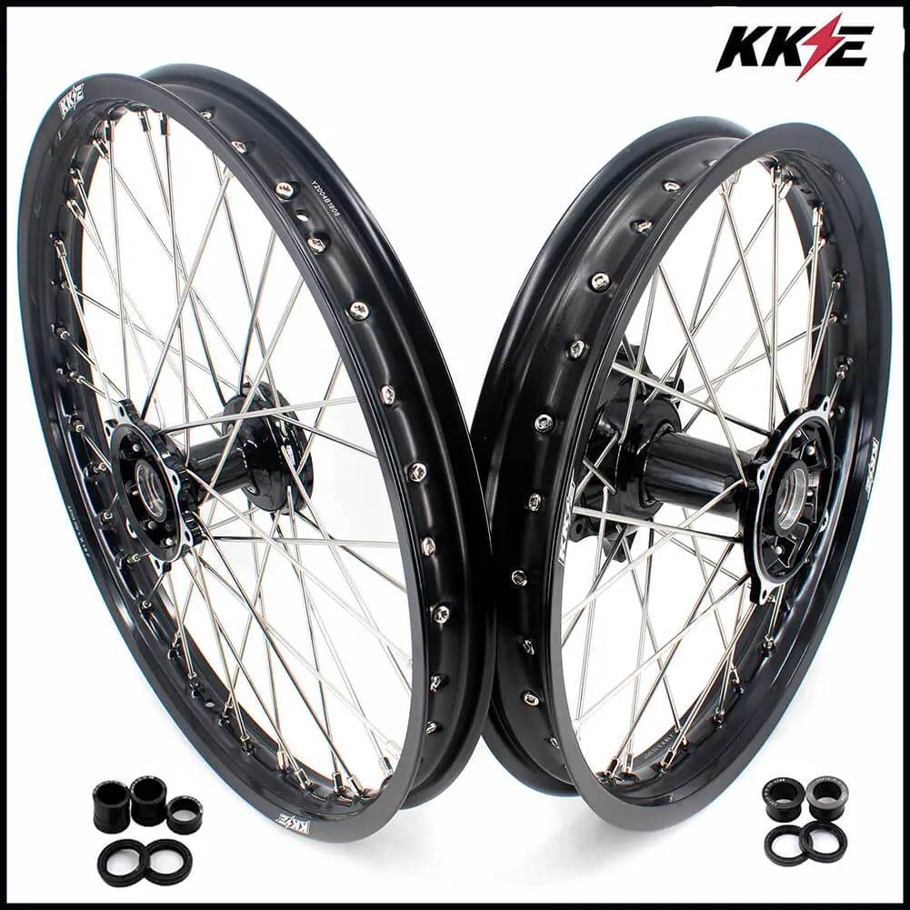 Kke 21" 19" Mx Cast Dirt Bike Wheels Set For Honda Crf250r 04-13 Crf450r 02-12 Cr125r/250R 02-13 1