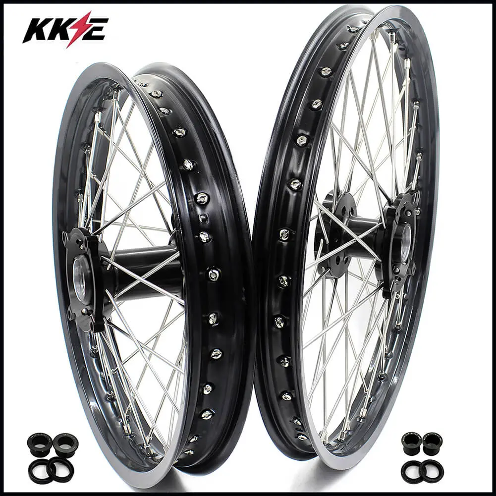 Kke 21 & 19 Wheels For Husqvarna Te Tc Fe Fc Smr Txc 2000-2013 Black 1