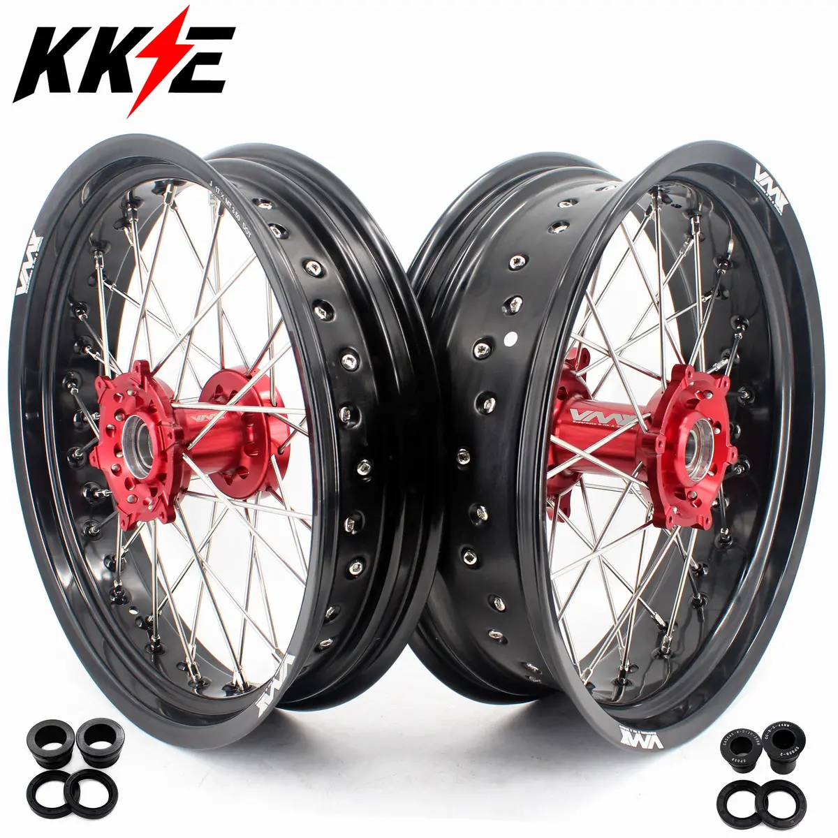 Kke 3.5/4.25*17" Cnc Supermoto Wheels Rims Set For Gas Gas Ec 250/300 2004-2017 1