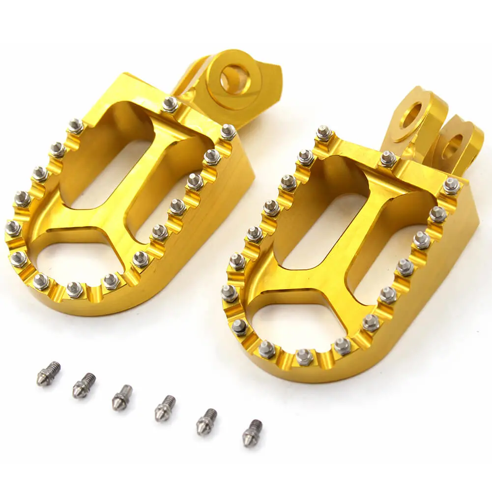 Kke Red Gold Black Cnc Billet Foot Pegs Pedals For Suzuki Rmz250 Rmz450 2010-2015 2