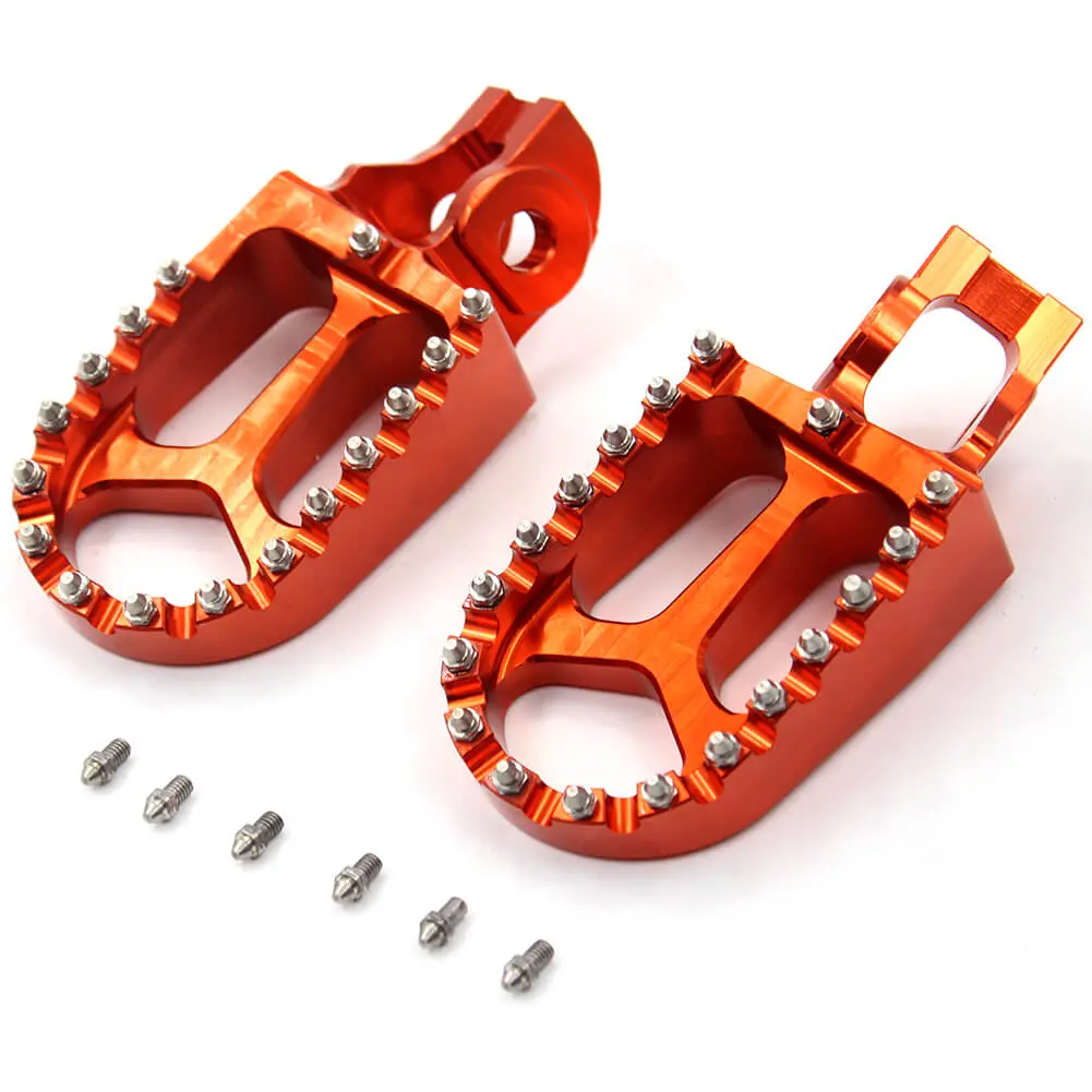 Kke Cnc Footpegs Pedals For Ktm Sx Sxf Xc Xcf 125 150 250 350 450 2016-2020 Orange/Blue/Black 1