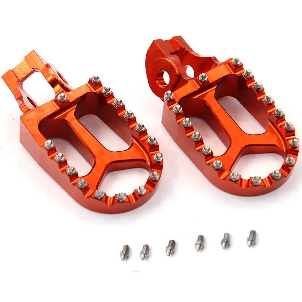 Kke Cnc Footpegs Pedals For Ktm Sx Sxf Xc Xcf 125 150 250 350 450 2016-2020 Orange/Blue/Black 3
