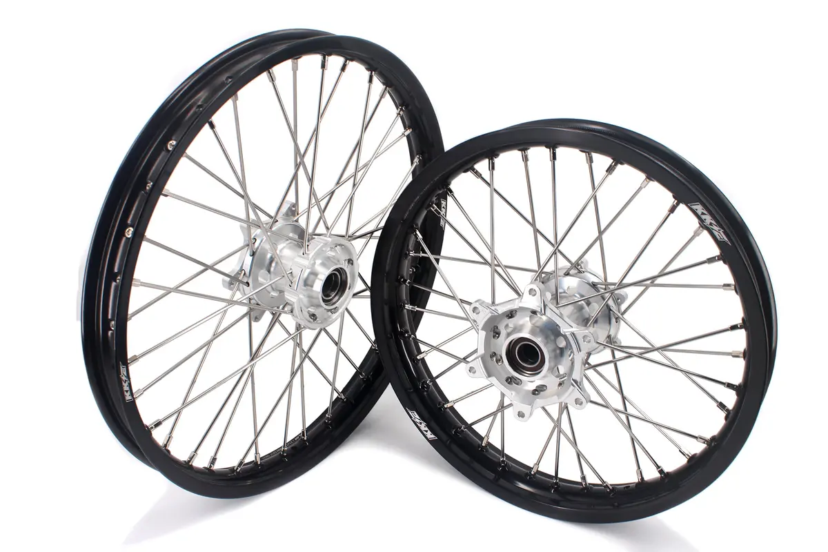 Kke 21 & 19 Mx Rims For Ktm Exc Exc-F Exc-W 125-530Cc 2003-2025 Silver&Black 2
