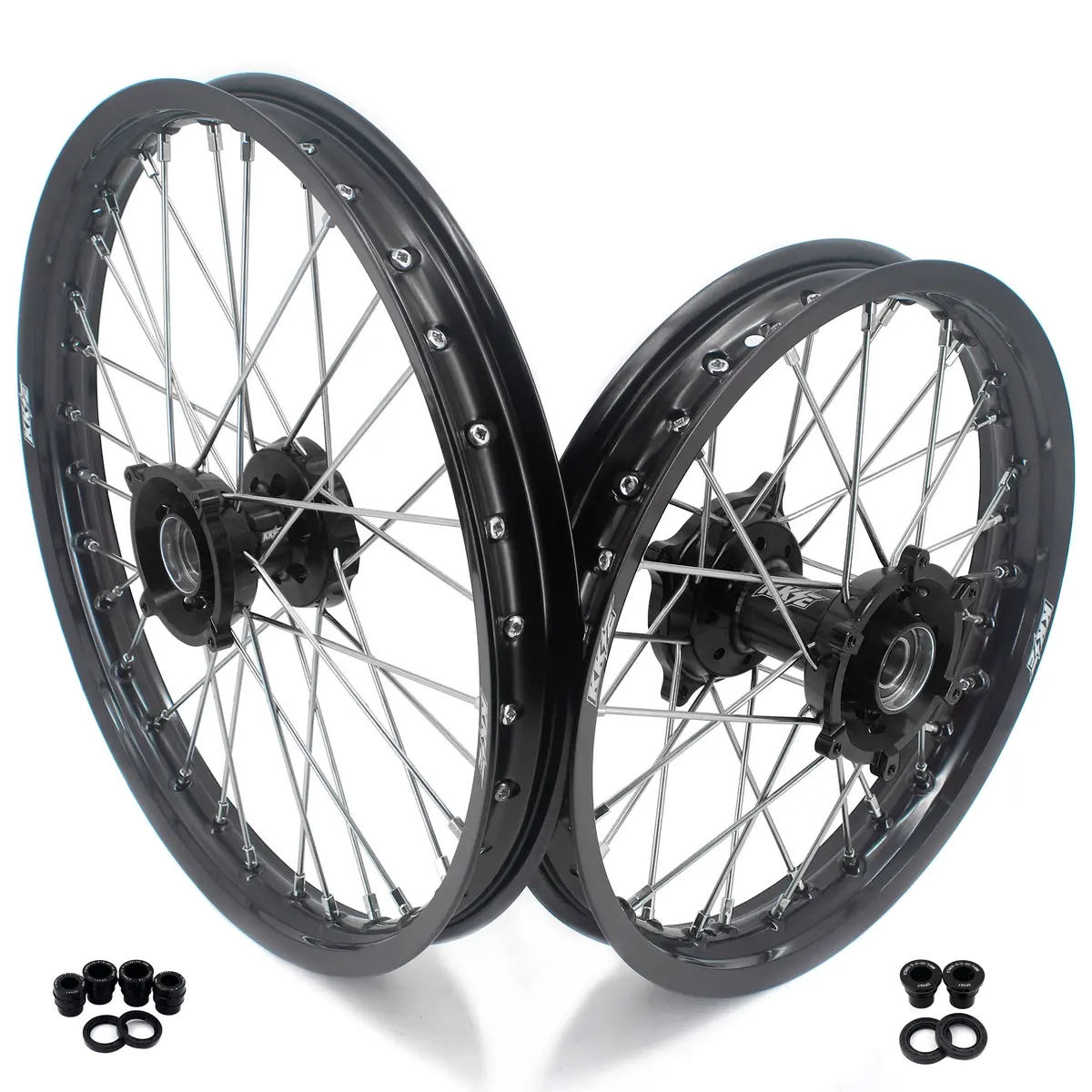 Kke 19" 16" Kid's Big Spoke Wheels Rims Fit Ktm Sx 85 2003-2020 Black Hubs 1