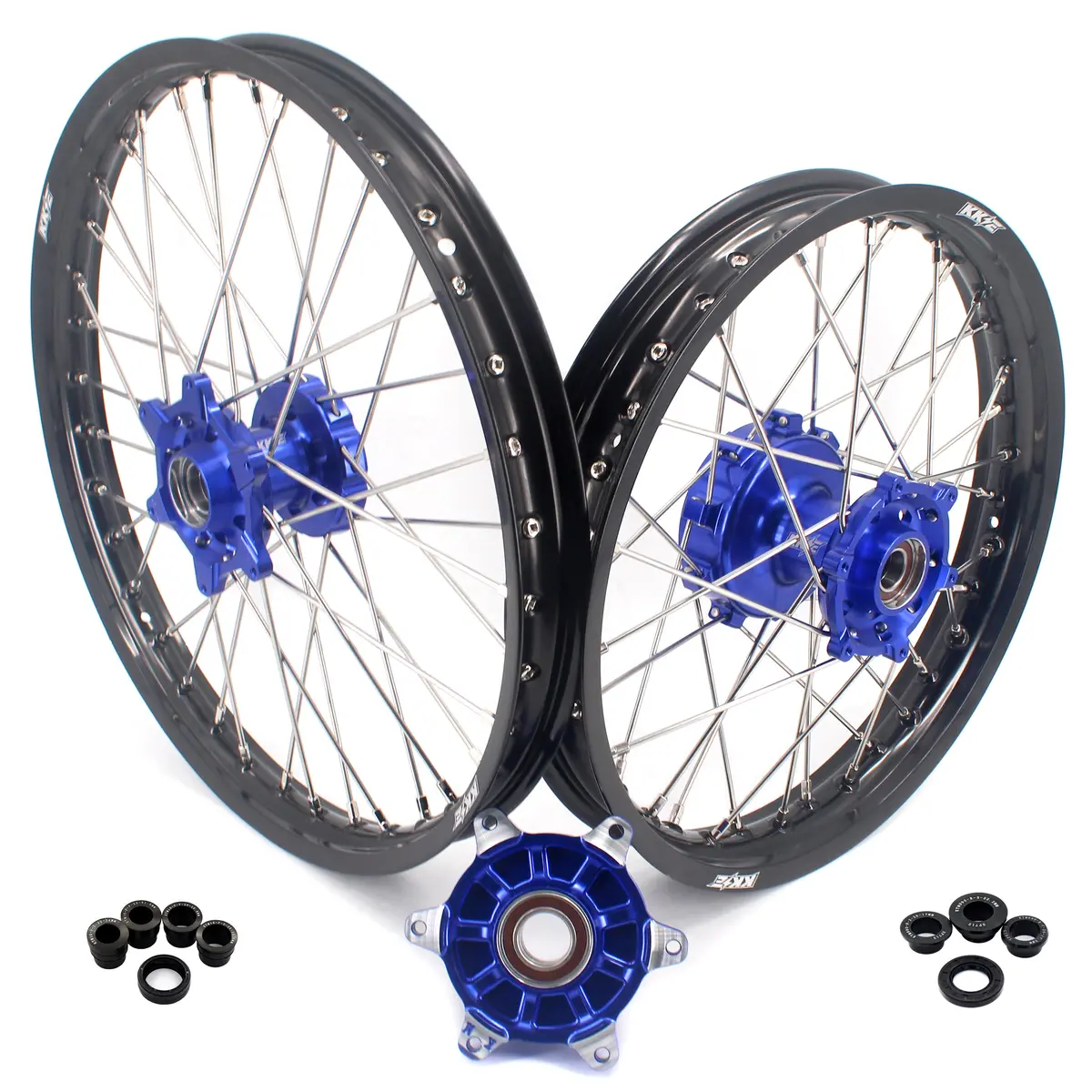 Kke 21/18 Enduro Cush Drive Spoke Wheels For Ktm Exc Exc-F Exc-W 125-530Cc 2003-2024 Blue Hub 1