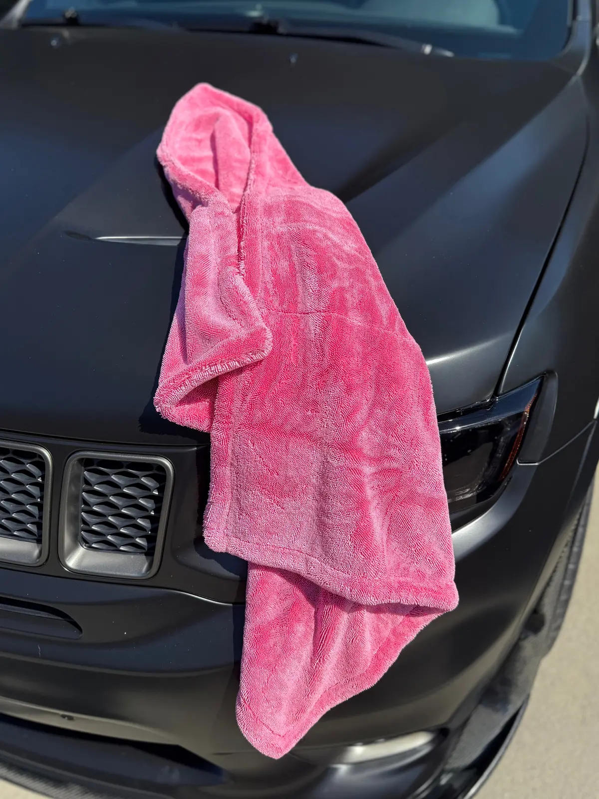Pink Oversized Twisted Microfiber Towel 1