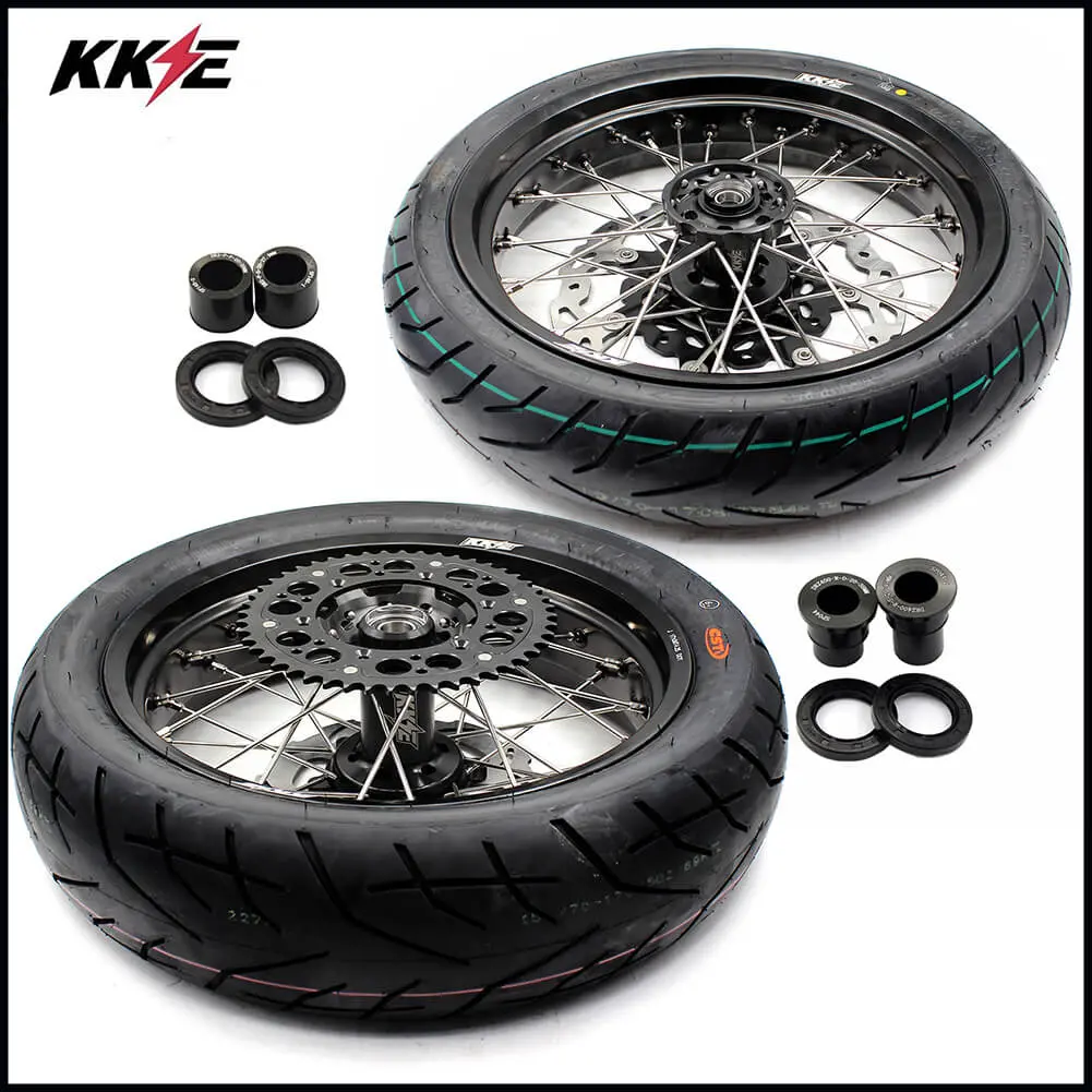 Pre-Order Kke 3.5/4.25*17In. Supmermoto Wheels Set For Suzuki Drz400sm 2005-2024 Cst Tires 1