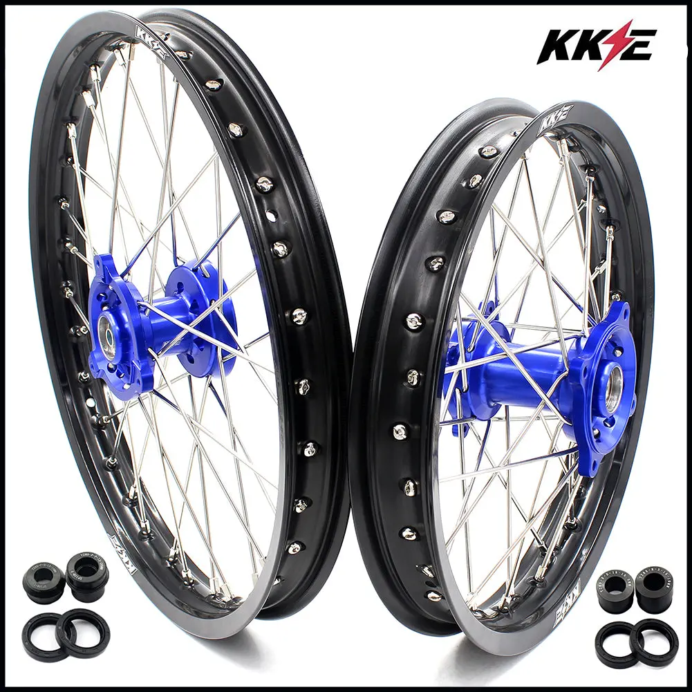 Kke 19 & 16 Kids Wheels Fit For Suzuki Rm85 Rm80 Yamaha Yz80 Yz85 Blue Hub 1