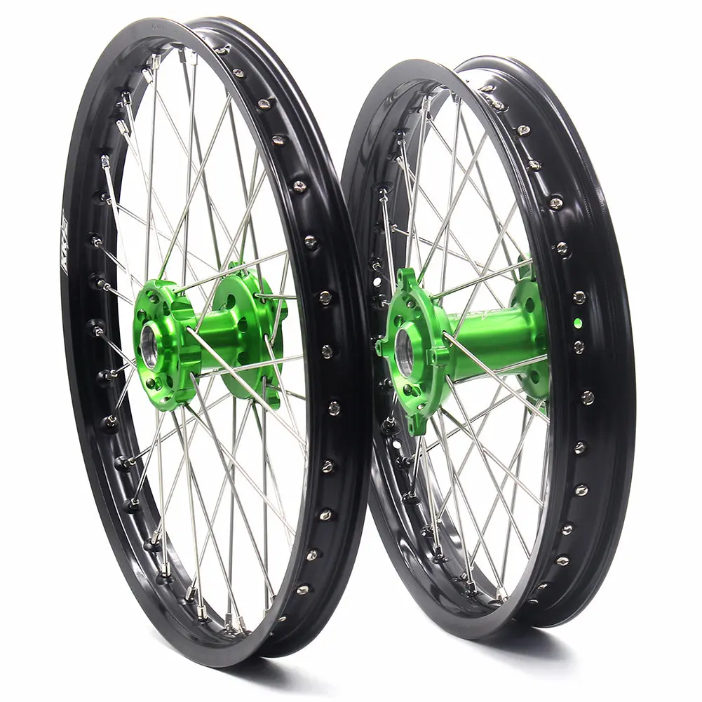 Kke 21" 19" Motorcycle Spoke Wheels Rims For Kawasaki Kx250f Kx450f 2006-2014 2