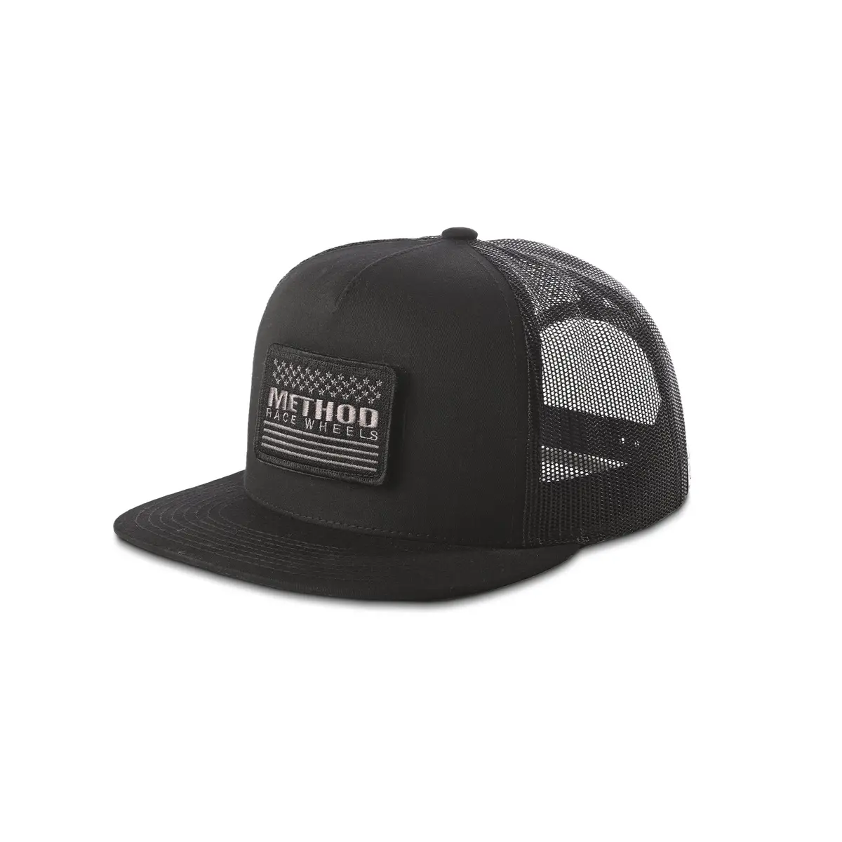Method Stars & Stripes Velcro Patch Flatbill Trucker | Snapback | Black 1