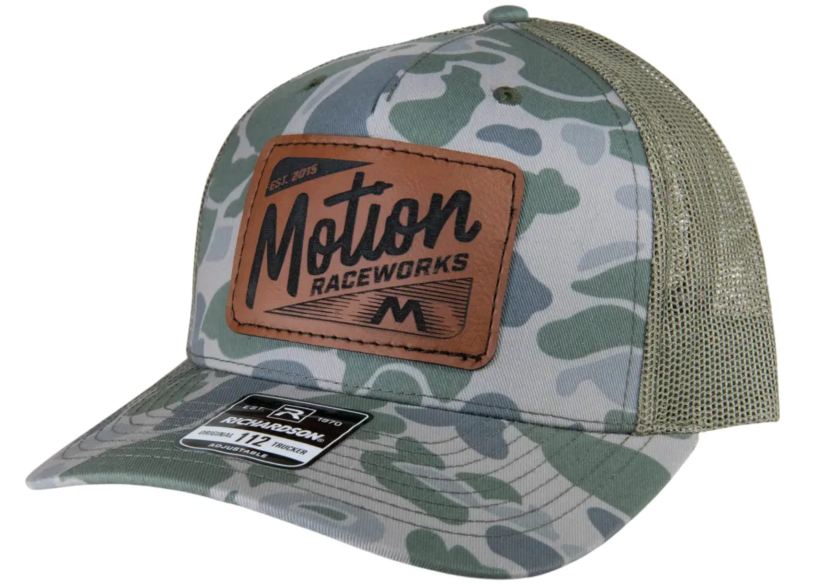 Marsh Duck Camo Leather Patch Trucker Hat: Limited Edition 1