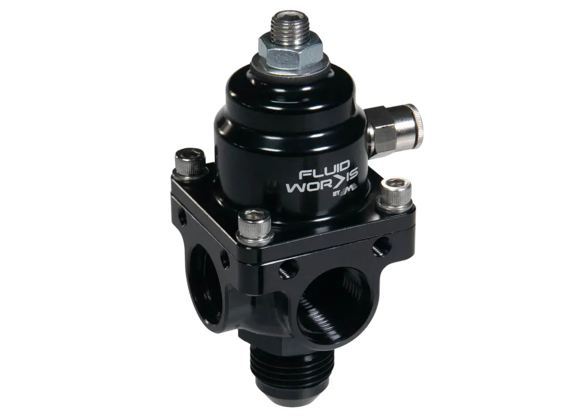 Fluidworks 1-6 Gpm Fuel Pressure Regulator 35-70 Psi 90 Degree Fittings 1