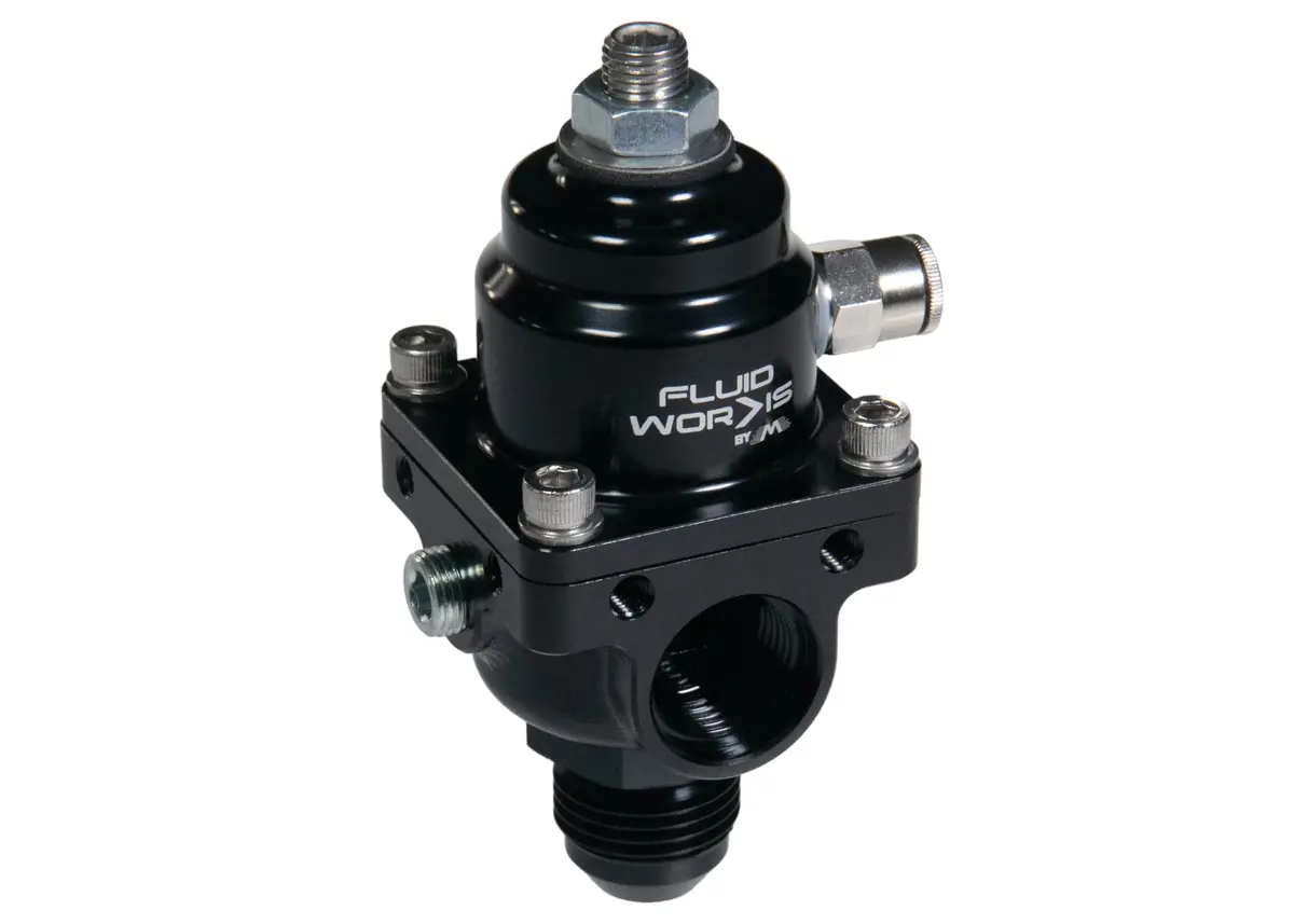 Fluidworks 1-6 Gpm Fuel Pressure Regulator 35-70 Psi 180 Degree Fittings 1