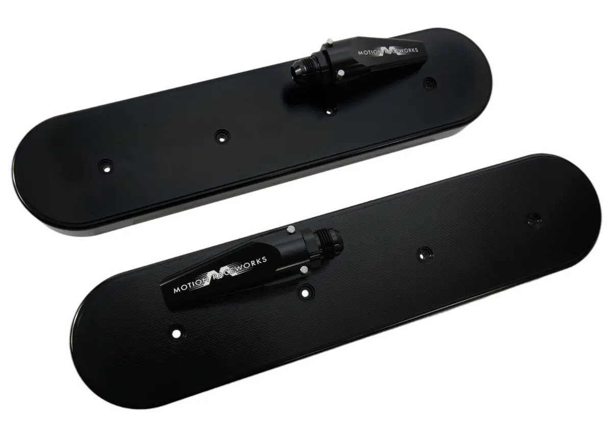Ls Race Black Anodized Billet Valve Covers W/ Motion Quick Release Breathers 1