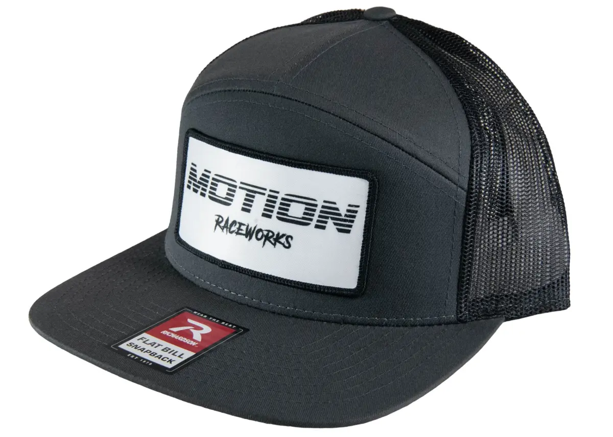 Gray/Black Flat Bill Snapback W/ White Retro Patch 1