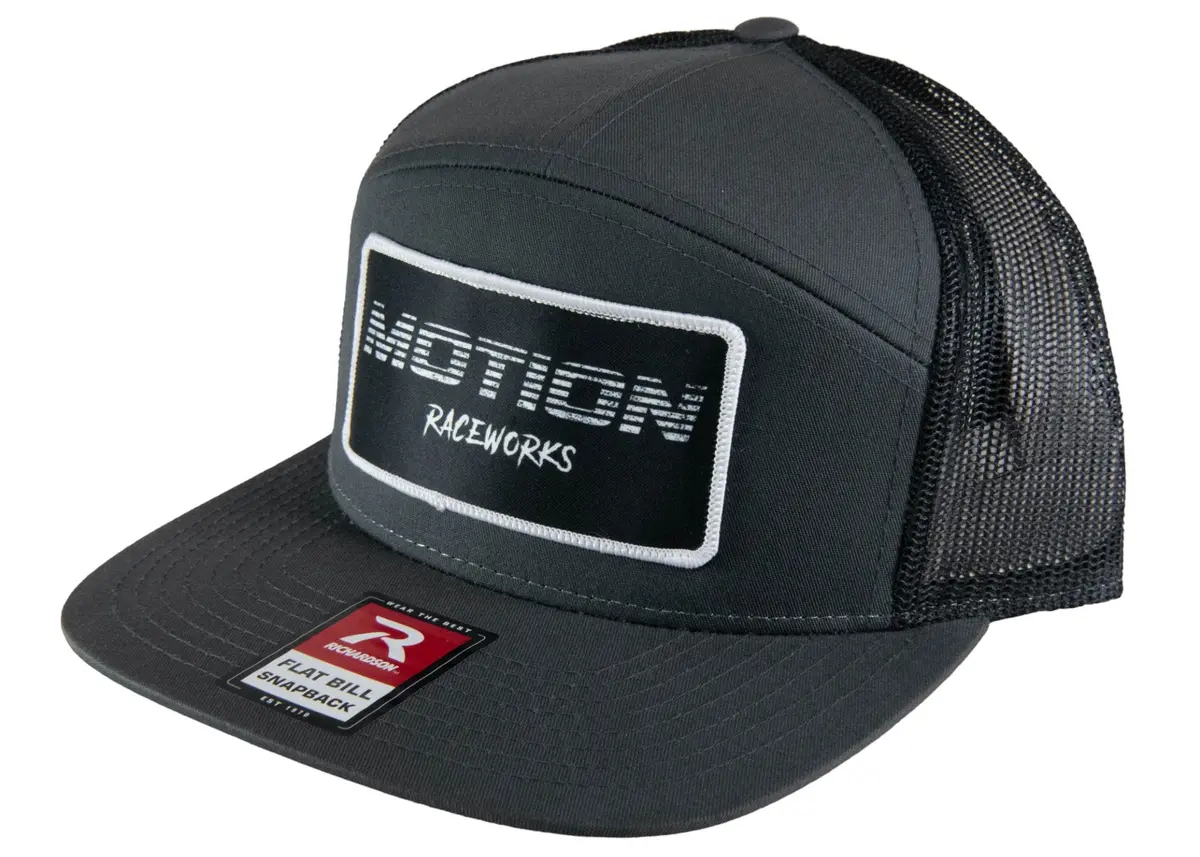 Gray/Black Flat Bill Snapback W/ Black Retro Patch 1