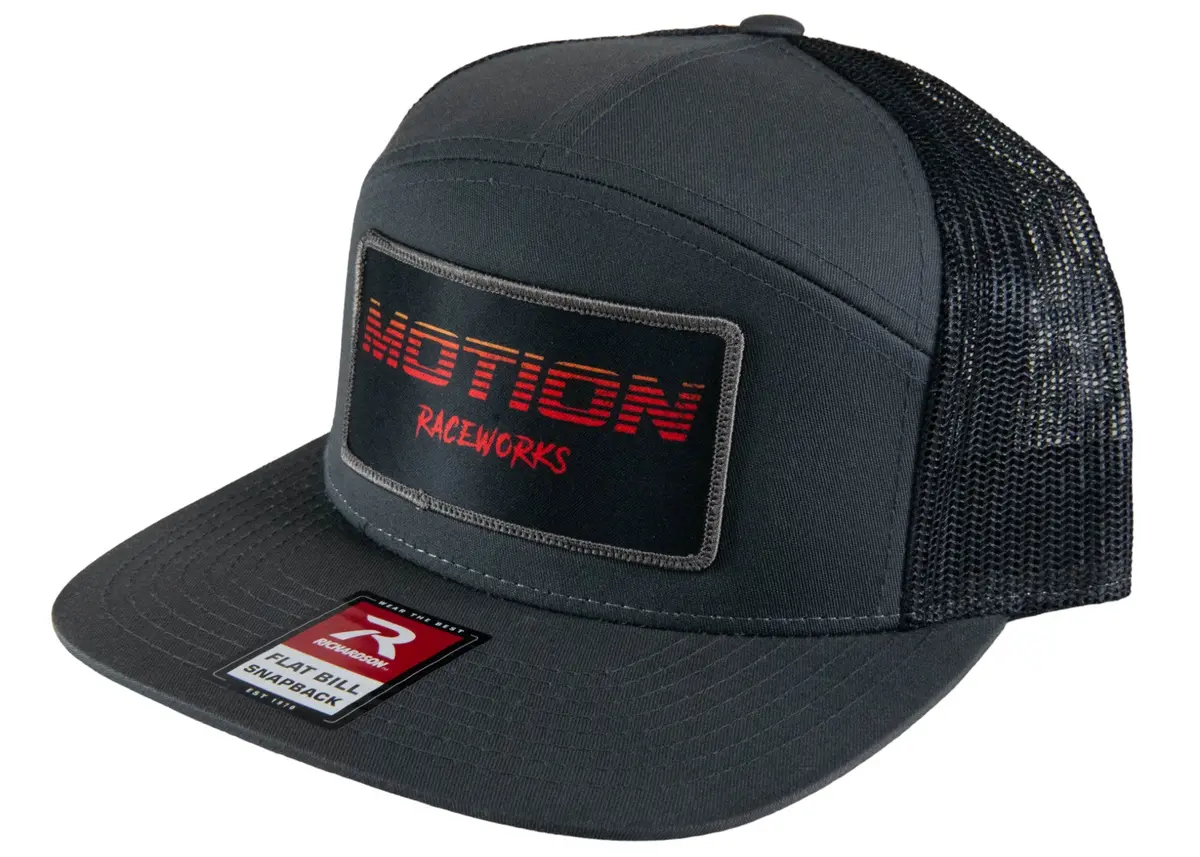 Gray/Black Flat Bill Snapback W/ Red Fade Retro Patch 1