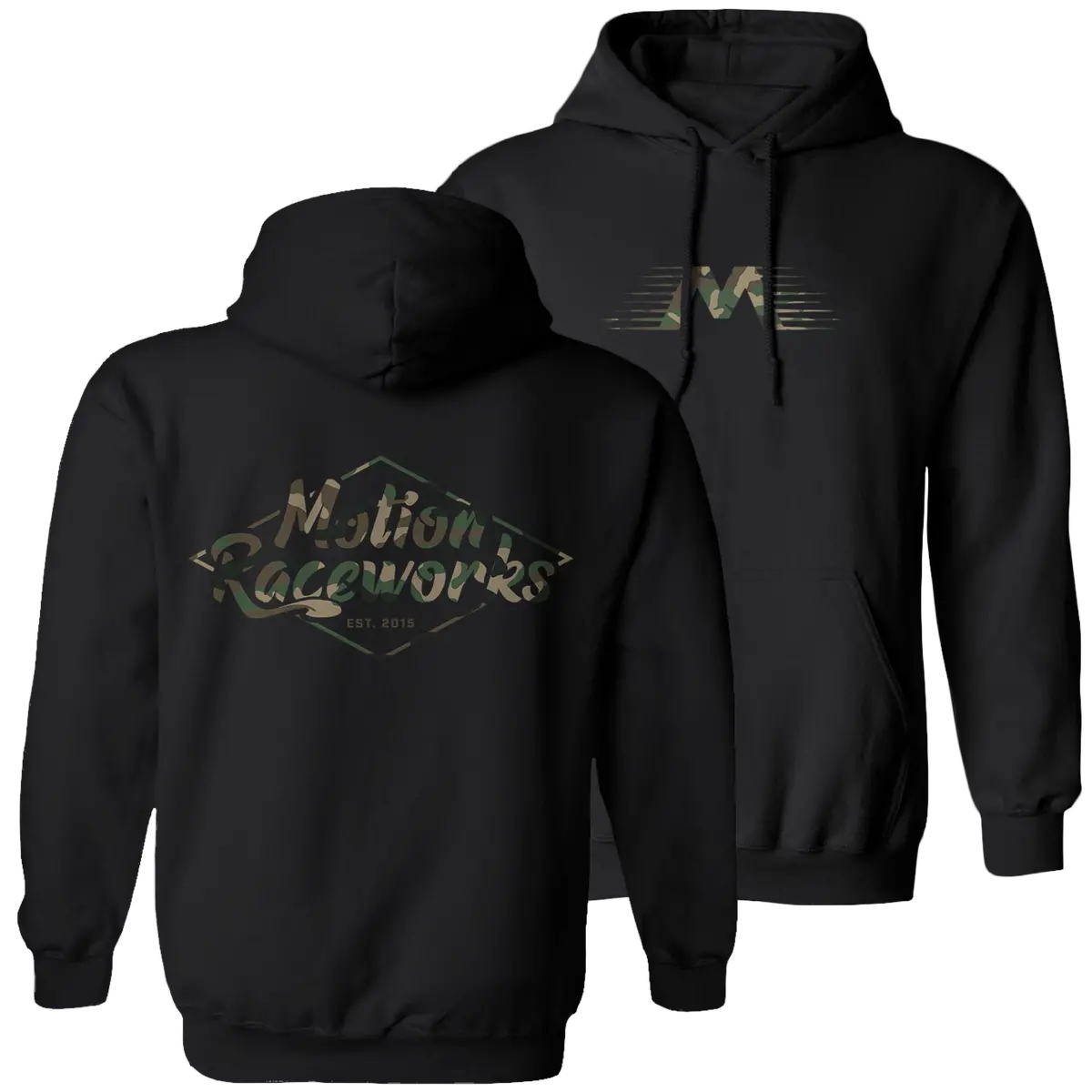 Motion Raceworks Camo Print Pull Over Hoodie 1