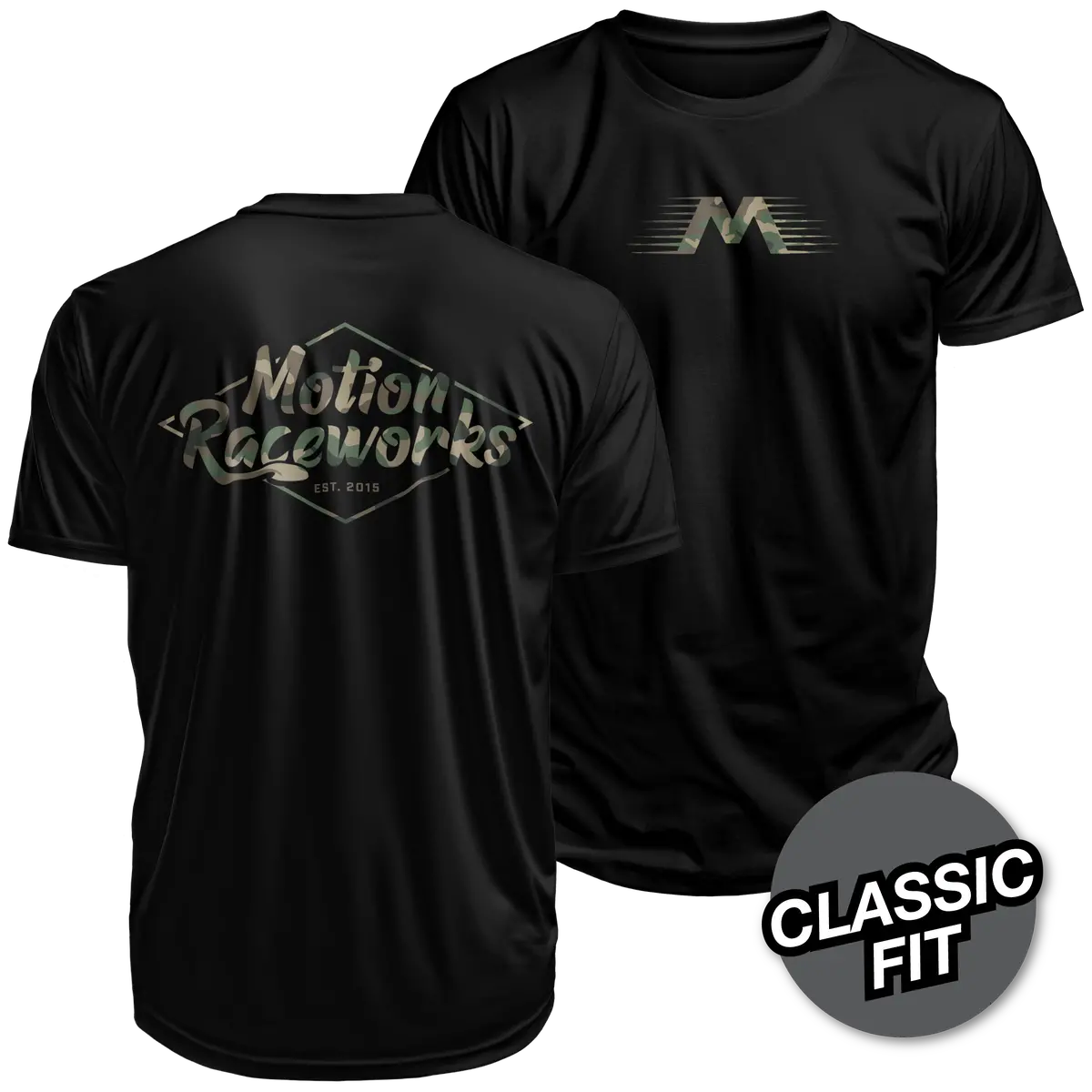 Motion Camoflauge Black Shirt Gildan 1