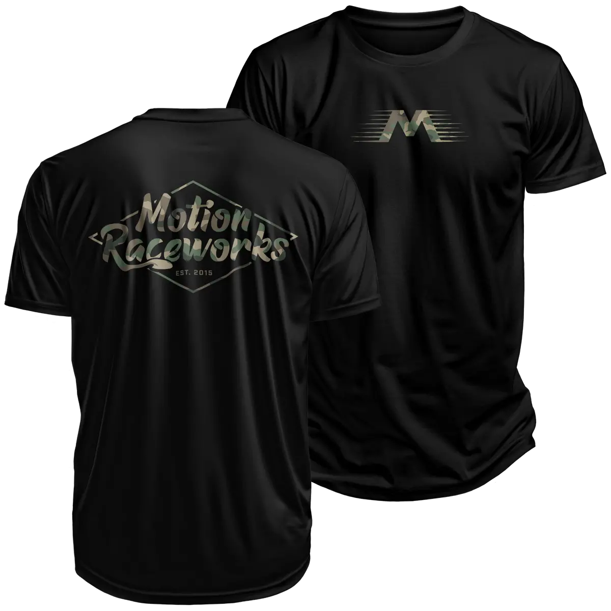 Motion Camoflauge Black Shirt Gildan 6