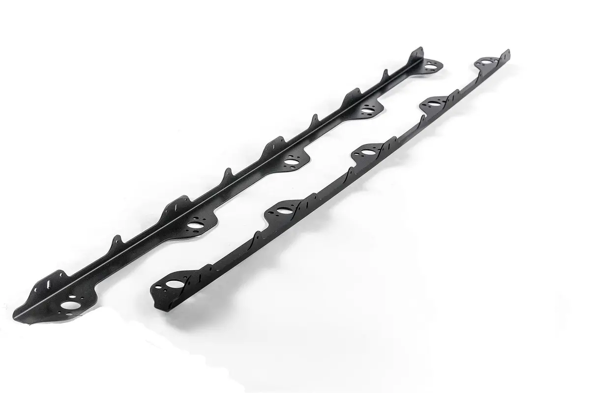Motion Raceworks 1999-2004 New Edge Ford Mustang Dzus Hood Rails (44.25") (Black Anodized) 1