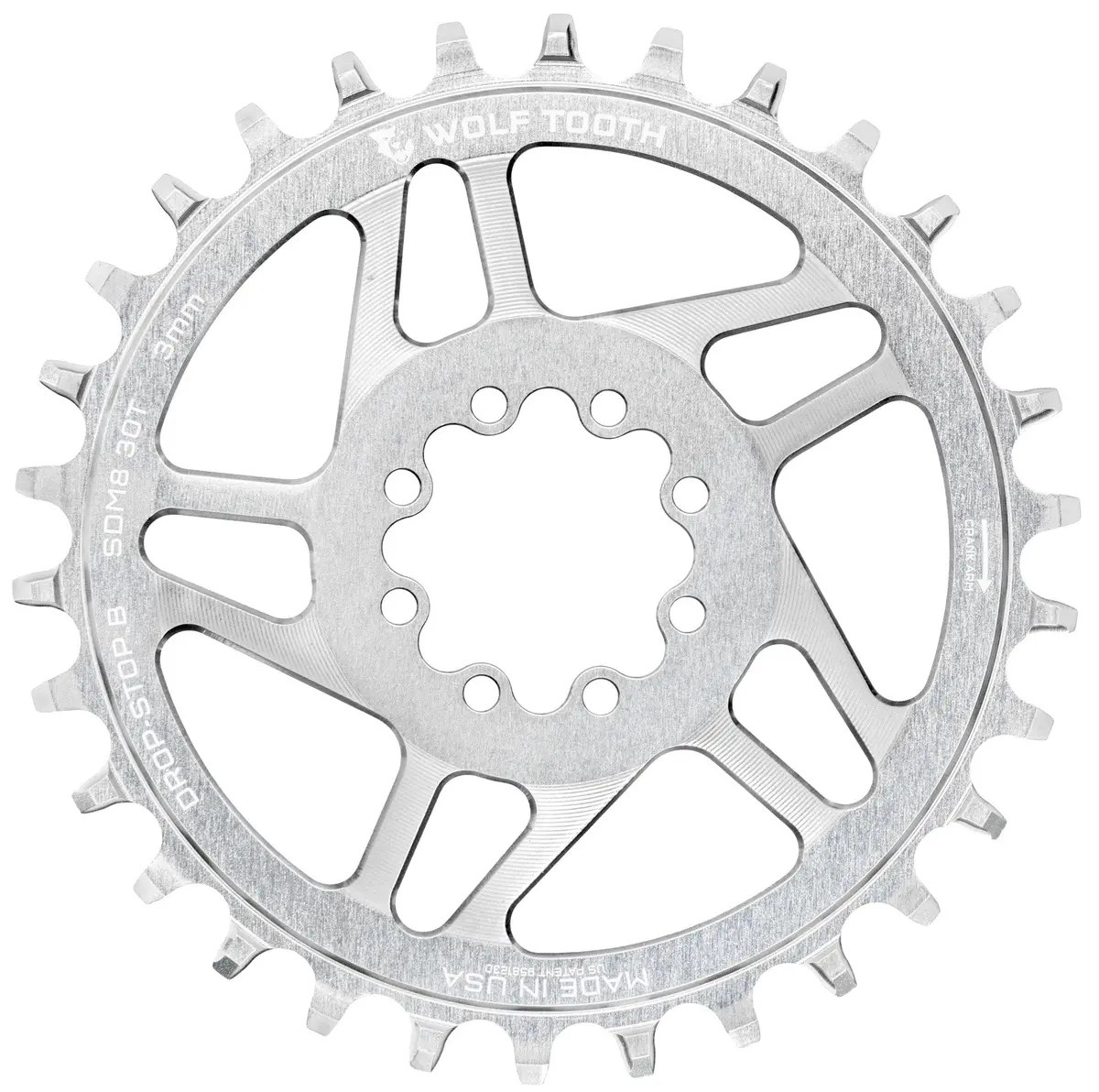 Direct Mount Chainrings For Sram 8-Bolt Mountain Cranks - Raw Silver 1