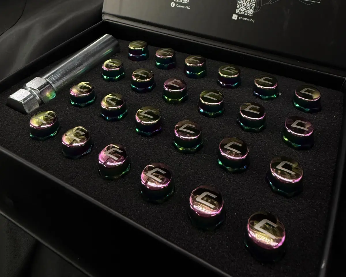 Cosmis Wheels Close Ended Lug Nuts | M12x1.5 Rainbow | Set Of 20 1
