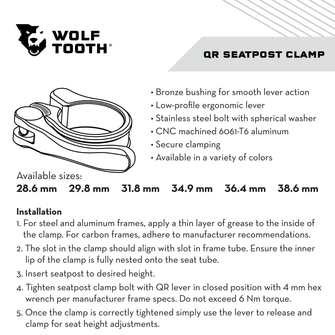 Seatpost Clamp Quick Release 10
