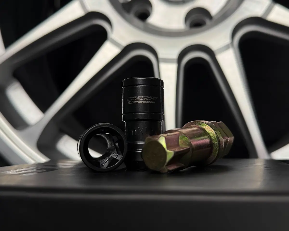 Cosmis Wheels Spiral Lug Nuts | M14x1.5 Black | Set Of 24 1