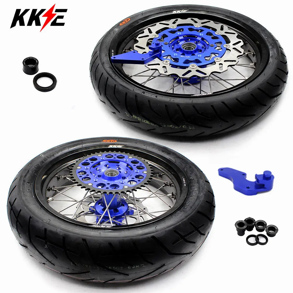 Kke 17 Inch Supermoto Rims Tires For Yamaha Wr250f 2001-2019 Wr450f 2003-2018 1