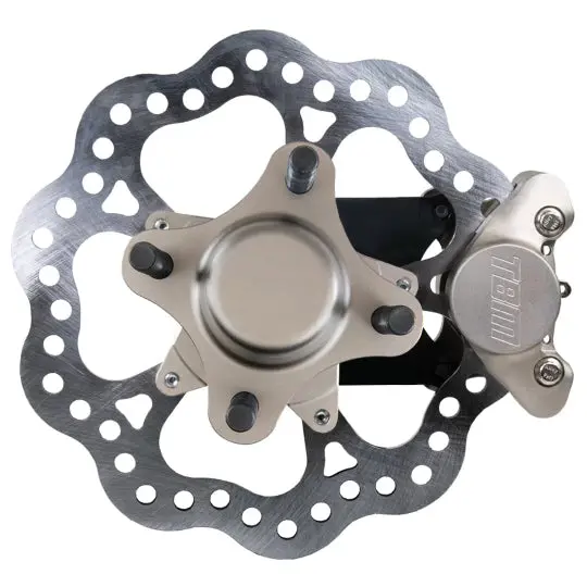 Mustang Fox Body Lightweight Front Drag Brakes 4 Lug (W/ New Aluminum Hub) F1 Caliper - 001-0324-1 1