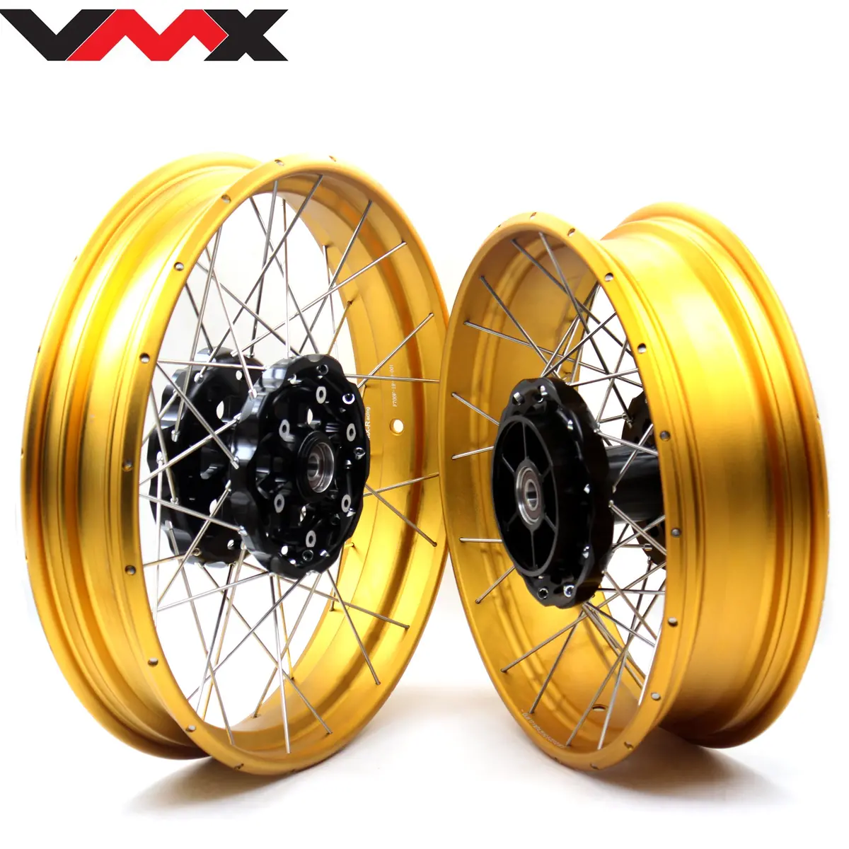 Vmx 3.0*19 & 4.25*17 Tubeless Wheels Rims Fit For Bmw F700gs 2012 - 2018 Gold Rims Black Hubs 1