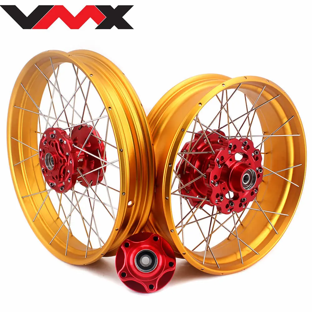Vmx 19 & 17 Tubeless Wheels Gold Rims Fit For Honda Cb500x 2019-2021 Red&Gold 1