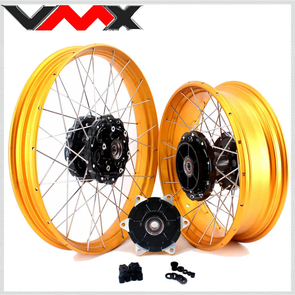 Vmx-Racing Tubeless Gold Rims Compatible With Bmw F800gs / F800gs Adventure 2008-2020 2.15*21Inch & 4.25*17Inch Rims 1