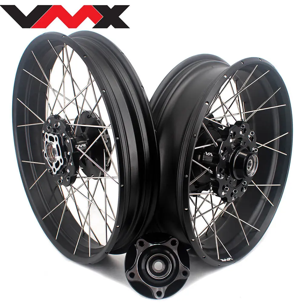 Vmx 2.5*19 & 4.25*17 Tubeless Wheels Set Fit For Honda Cb500x 2019-2021 Black Hub & Rim 1