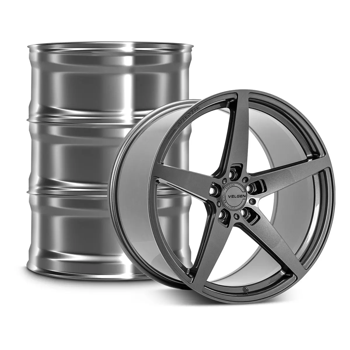 2018+ Kia Stinger Velgen Classic5 V2 Wheel Set (Set Of 4) - Gloss Gunmetal - 20X9.5/20X10.5 1