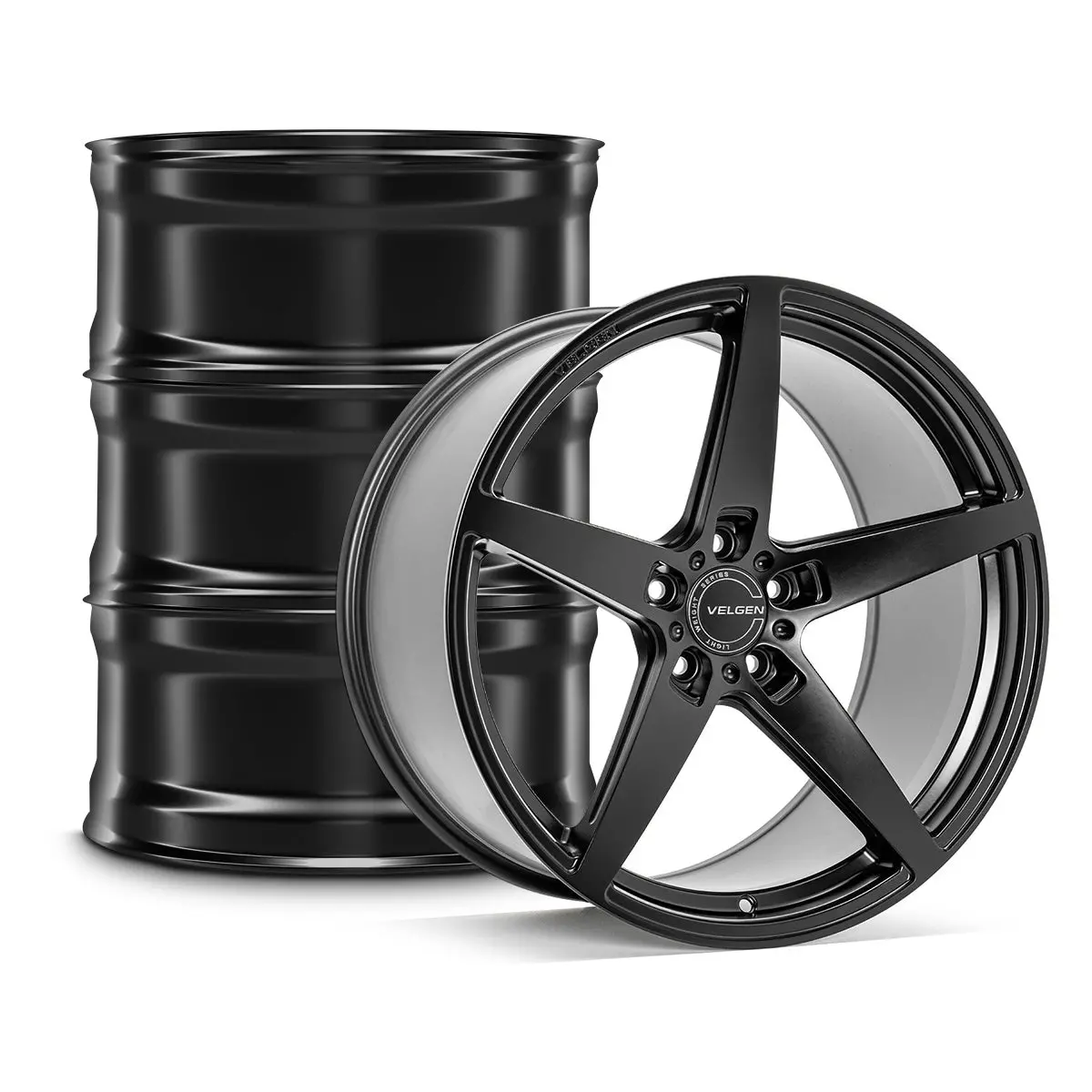 2014-2024 Infiniti Q50/Q60 Velgen Classic5 V2 Wheel Set (Set Of 4) - Satin Black - 20X9.5/20X10.5 1