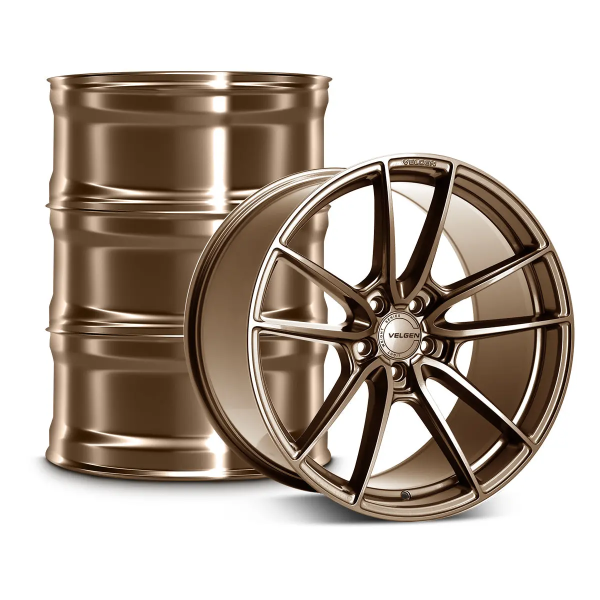 2018+ Hyundai G80 Velgen Vf5 Wheel Set (Set Of 4) - Gloss Bronze - 19X9.5/19X10.5 1