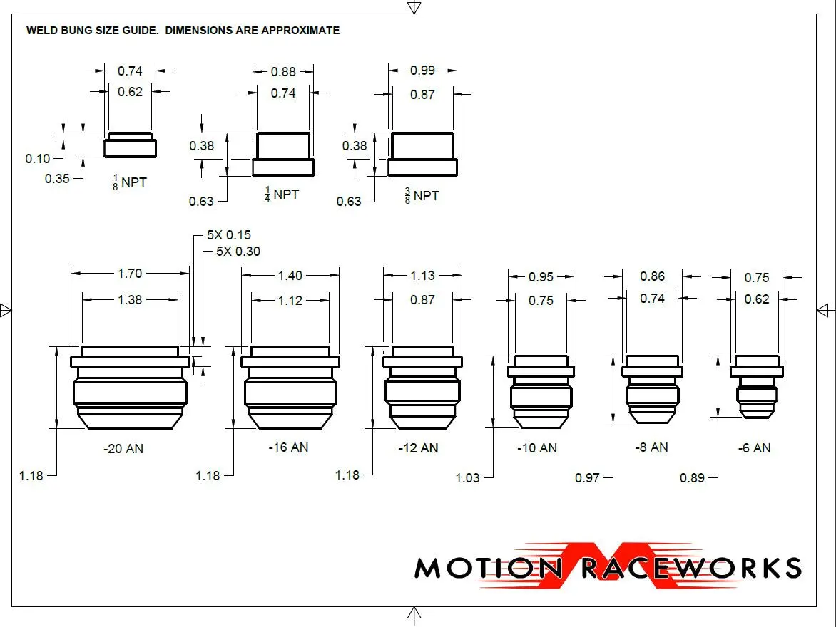-6 An Weld Bung Aluminum 34-40006 2