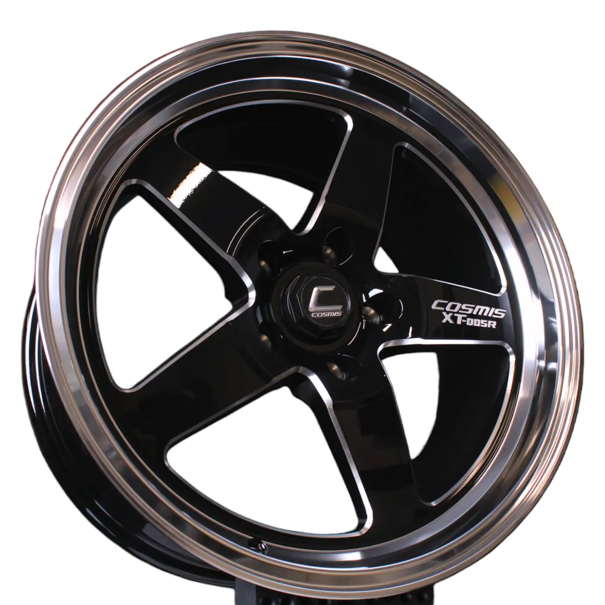 Xt-005R Black | Polished Lip | Milled Spokes 18X9 +35 5X114.3 1