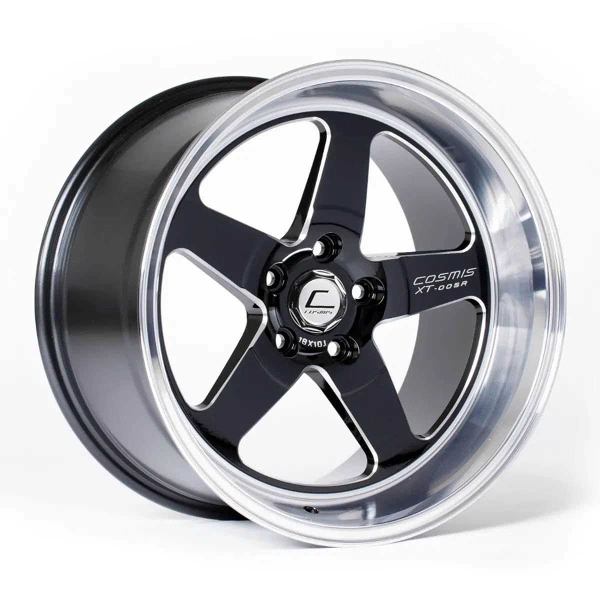 Xt-005R Black | Polished Lip | Milled Spokes 18X10 +20 5X114.3 1