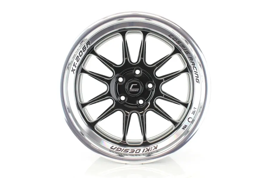 Xt-206R | Gloss Black | Polished Lip | Milled Spokes | 18X9.5 +10 5X114.3 2